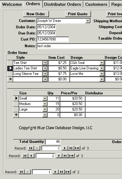 ms access sub form