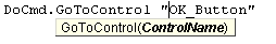 Access Docmd GotoControl Method Example