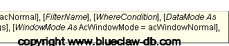 openform command in Microsoft Access