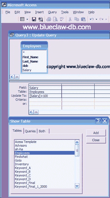 Update Query Example in Access